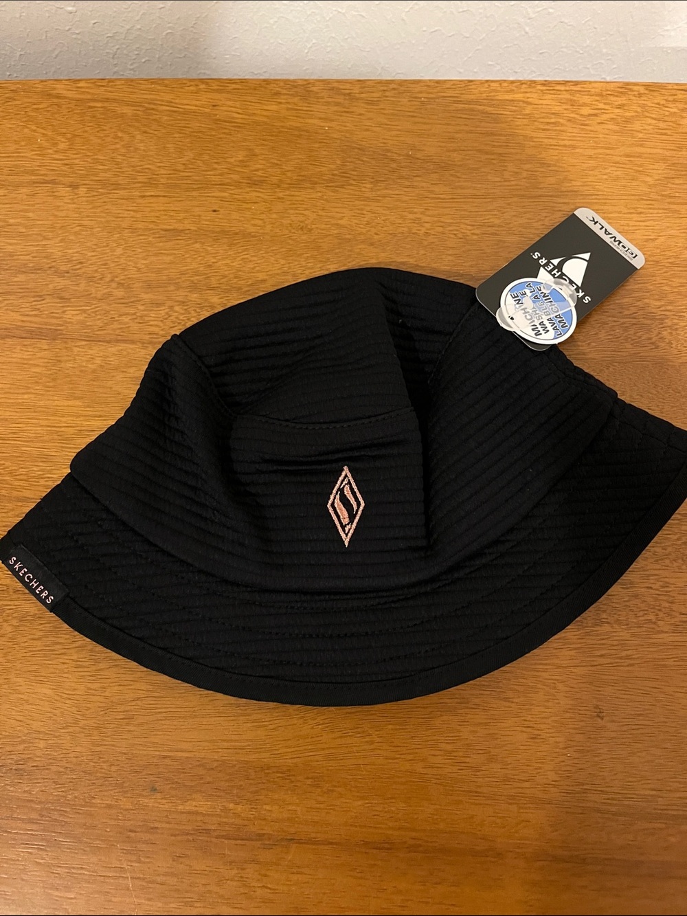 Skechers Black Bucket Hat with Pink Accent Logo